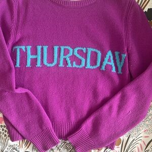 Alberta Ferrettti rainbow days of the Week. Adorable Thursday sweater!